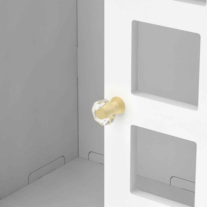 3-Type Freestanding Waterproof Bathroom Cupboard Storage Cabinet with Door White