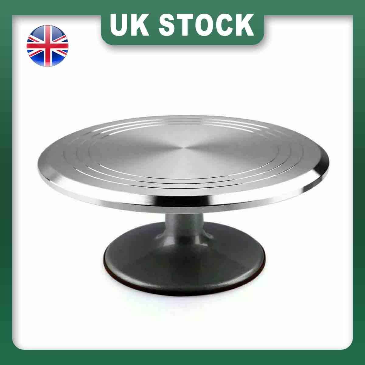 Cake Turntable 12'' Aluminum Cake Revolving Stand Holder Cake Baking Tool-UK