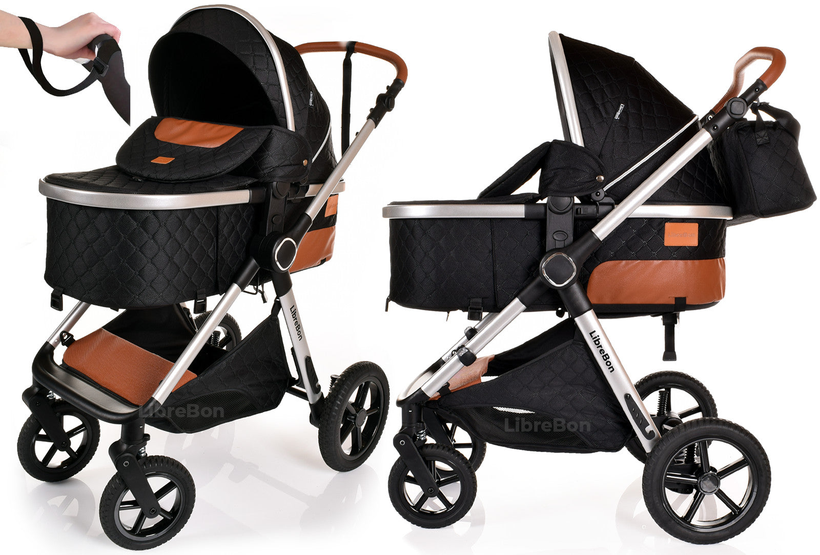 3 in 1 Pram Newborn Baby Buggy Set Travel System with Car Seat Folding Pushchair