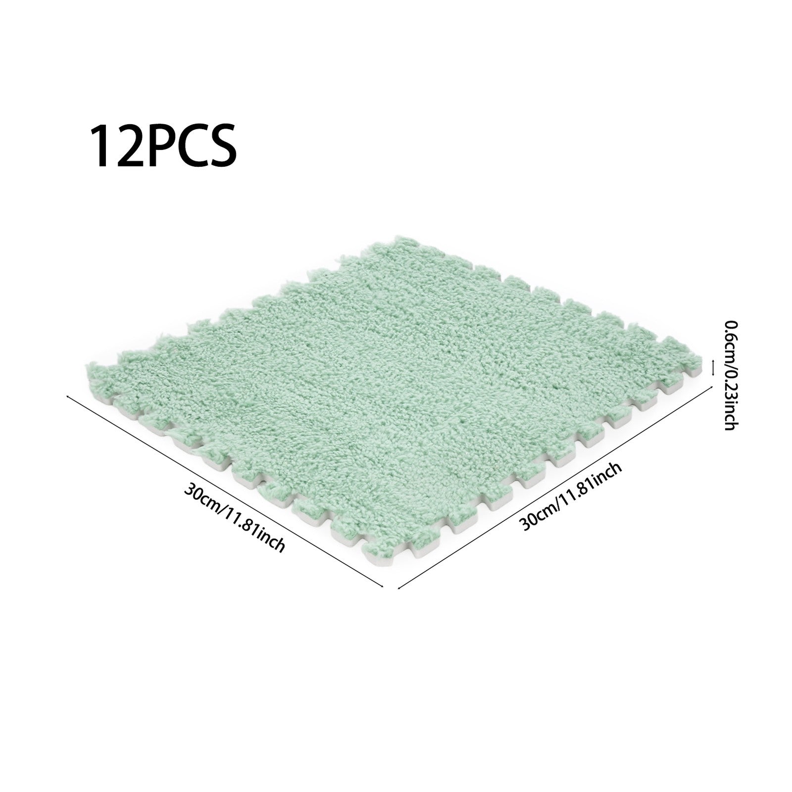 Plush EVA Foam Carpet Tiles 12/24pcs Interlocking Floor Mat Soft Cozy Anti-slip