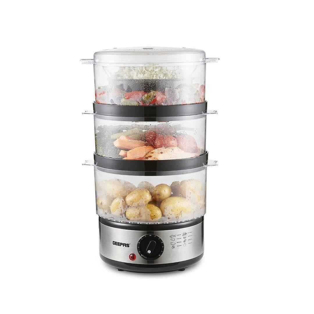 3-Tier Food Steamer 7.2L Electric Vegetable Steamer Healthy Steam Multi-cooker