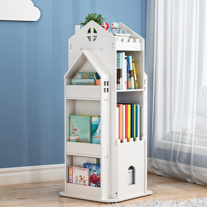 360° Rotating Kids Children Bookshelf Floor Book Shelf Rack Toy Storage Bookcase