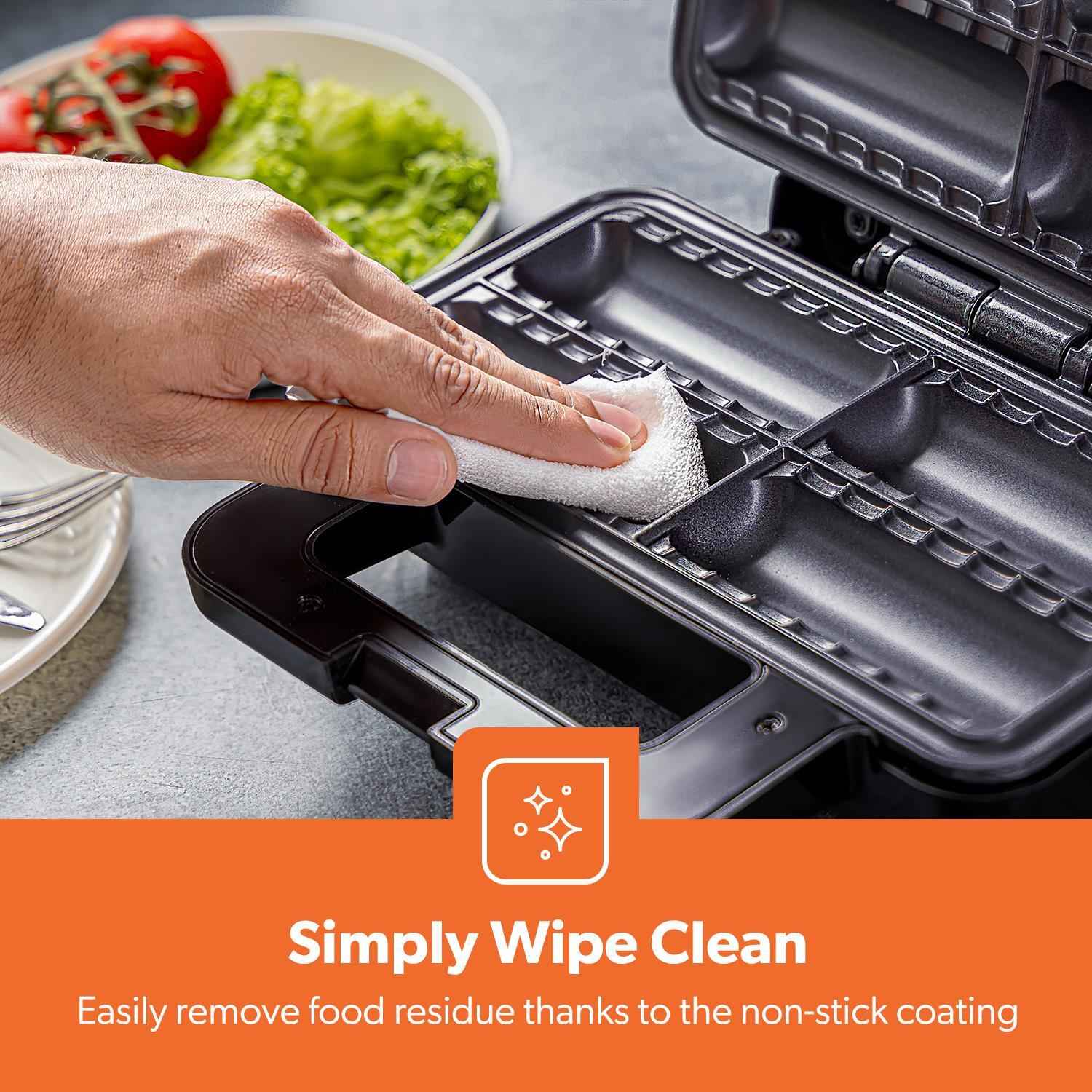 GEEPAS Sausage Roll Maker Makes 4 Rolls Non-Stick Plates Over Heat Protection