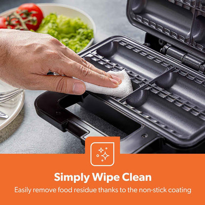 GEEPAS Sausage Roll Maker Makes 4 Rolls Non-Stick Plates Over Heat Protection