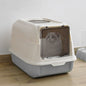 Large Hooded Cat Litter Tray Litter Box Self Cleaning Cat Pan Potty Tray w/ Lid