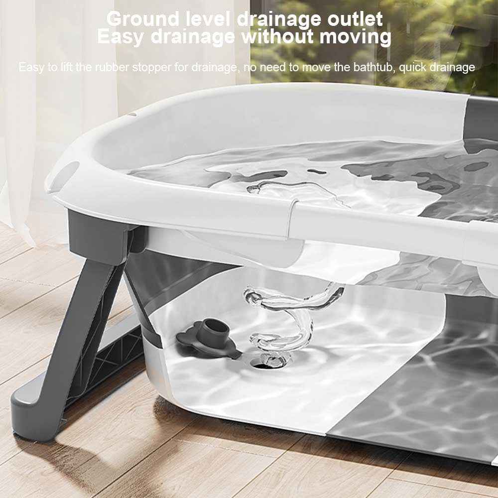 Foldable Baby Bath Tub with Temperature & Cushion Bath Pad + Bath Net New