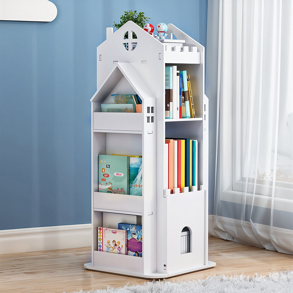 360° Rotating Kids Children Bookshelf Floor Book Shelf Rack Toy Storage Bookcase