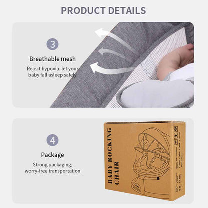 Bluetooth Electric Baby Swing Infant Music Cradle Bouncer Chair Rocker Remote UK