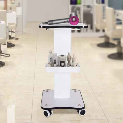 White Beauty Salon Trolley On Wheels SPA Machine Storage Rolling Trolley Cart K