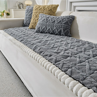 Thick Warm Plush Sofa Slip Covers Non Slip Throw Couch Cover Furniture Protector