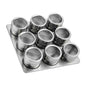 12x Magnetic Spice Jars BBQ Shaker Lids Seasoning Tins Container Stainless Steel