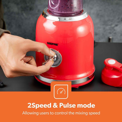 GEEPAS 300W Nutri Blender Smoothie Milkshake Maker 2 Speed Pulse Function Red