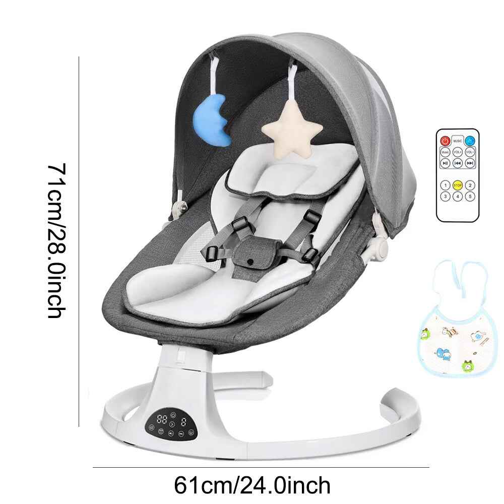 Bluetooth Electric Baby Swing Infant Music Cradle Bouncer Chair Rocker Remote UK