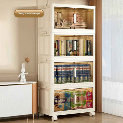 Large Folding Storage Box Stackable Case Cabinet Closet Home Organizer on Wheel