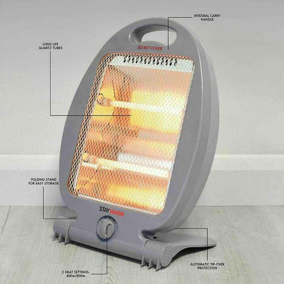 Halogen Electric Heater 400w 800w Instant Heat Portable Free Standing Quartz