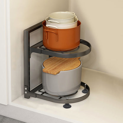 2-7Tier Black Pan Stand Saucepan Pot Rack Kitchen Storage Organiser Shelf Holder