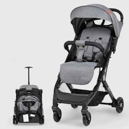 Portable Baby Stroller One-Hand Folding Pushchair W/Adjustable Backrest