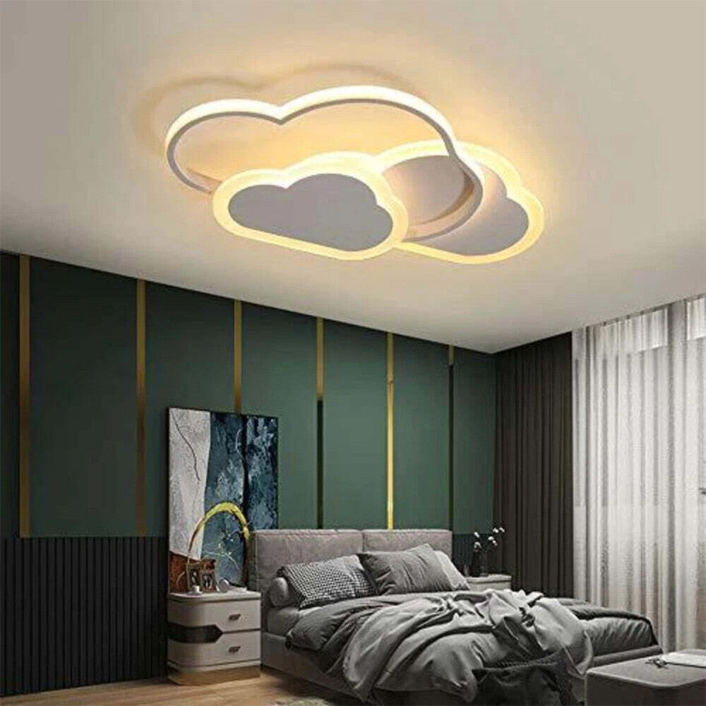 Dimmable LED Ceiling Light Modern Chandeliers Kid's Room Bedroom Cloud Lamp Tool