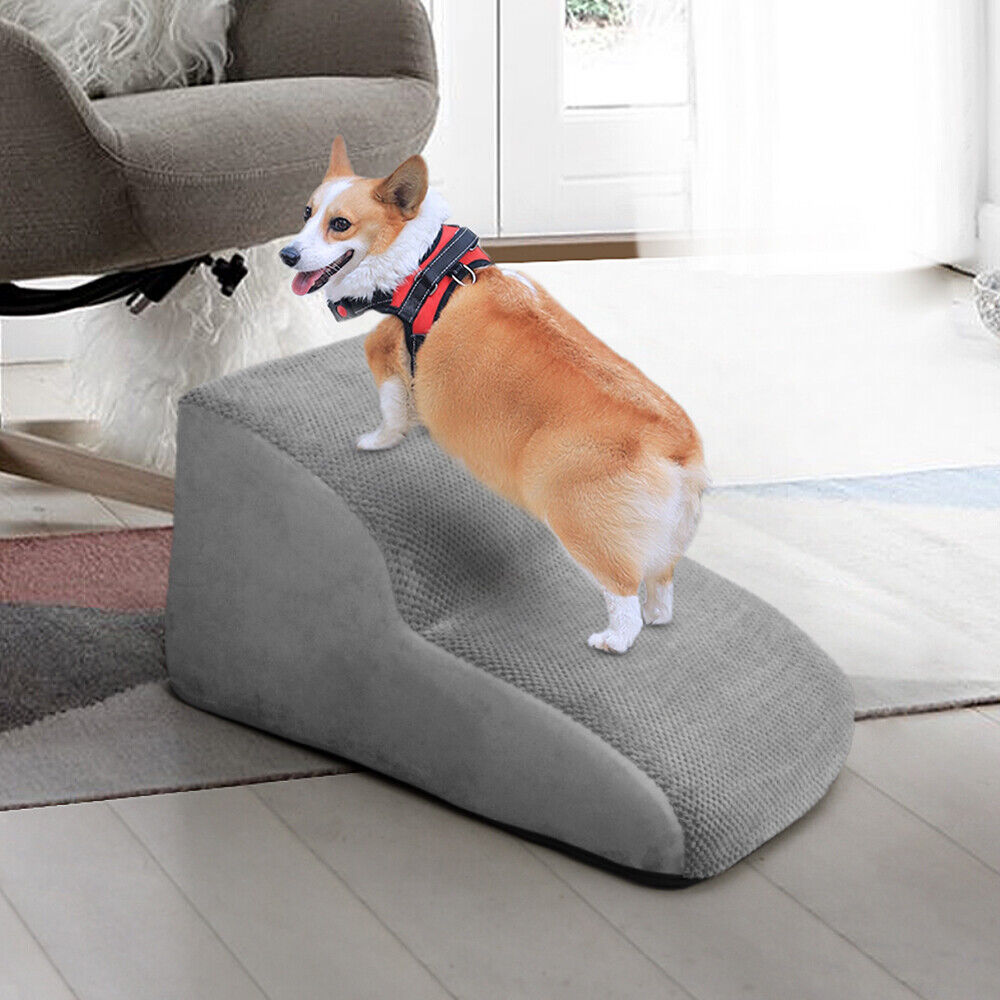 3/4/5 Steps Dog Stairs Pet For Bed Sofa Cats Ladder Ramp With Removable Cover UK