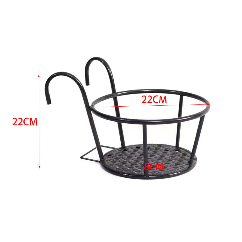 Fence Balcony Metal Hanging Small Plant Planter Stand Flower Pots Holder Rack UK
