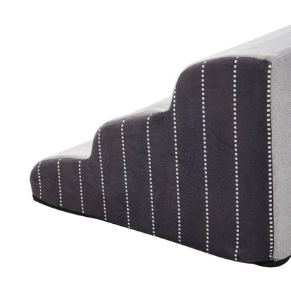 3/4/5 Steps Dog Stairs Pet For Bed Sofa Cats Ladder Ramp With Removable Cover UK