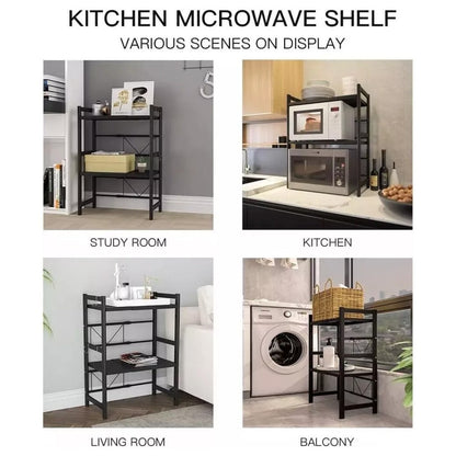3 Tier Expandable Microwave oven Rack Stand Storage Holder Kitchen Corner Shelf