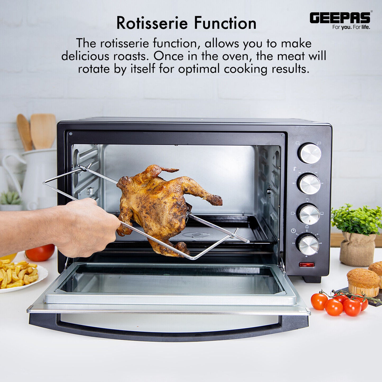 GEEPAS Mini Oven Toaster Grill Tabletop Compact Portable Baking Cooker Electric