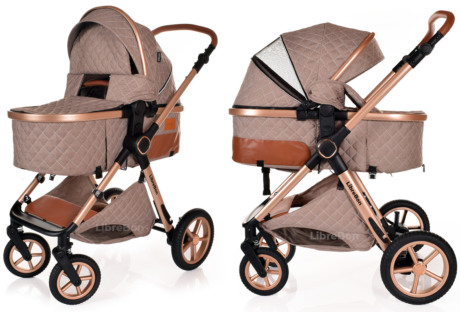 3 in 1 Pram Newborn Baby Buggy Set Travel System with Car Seat Folding Pushchair