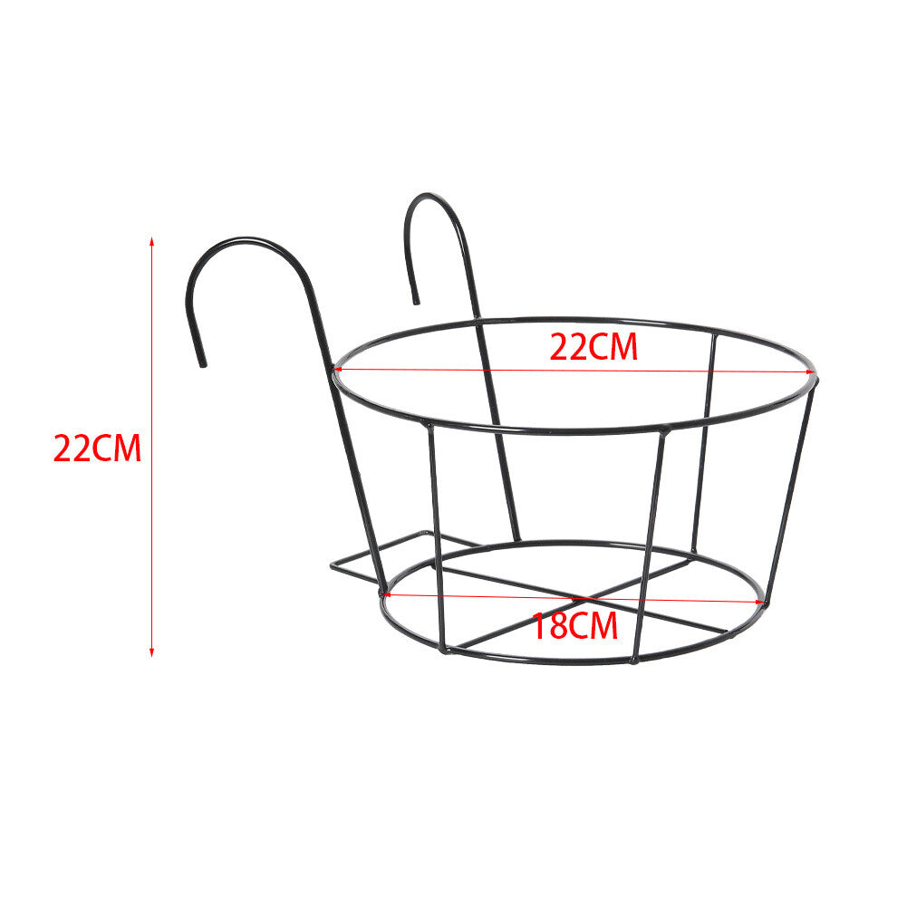 Fence Balcony Metal Hanging Small Plant Planter Stand Flower Pots Holder Rack UK