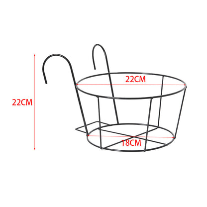 Fence Balcony Metal Hanging Small Plant Planter Stand Flower Pots Holder Rack UK