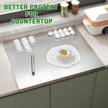 Stainless Steel Cutting Chopping Board Dough Board Meat Bread Kitchen Worktop