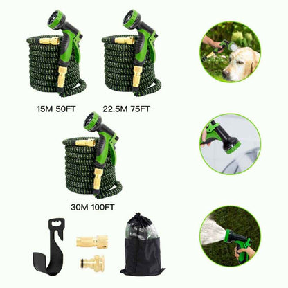 200FT Heavy Duty Expandable Garden Hose Flexible Hose Pipe 10 Modes Spray Gun UK
