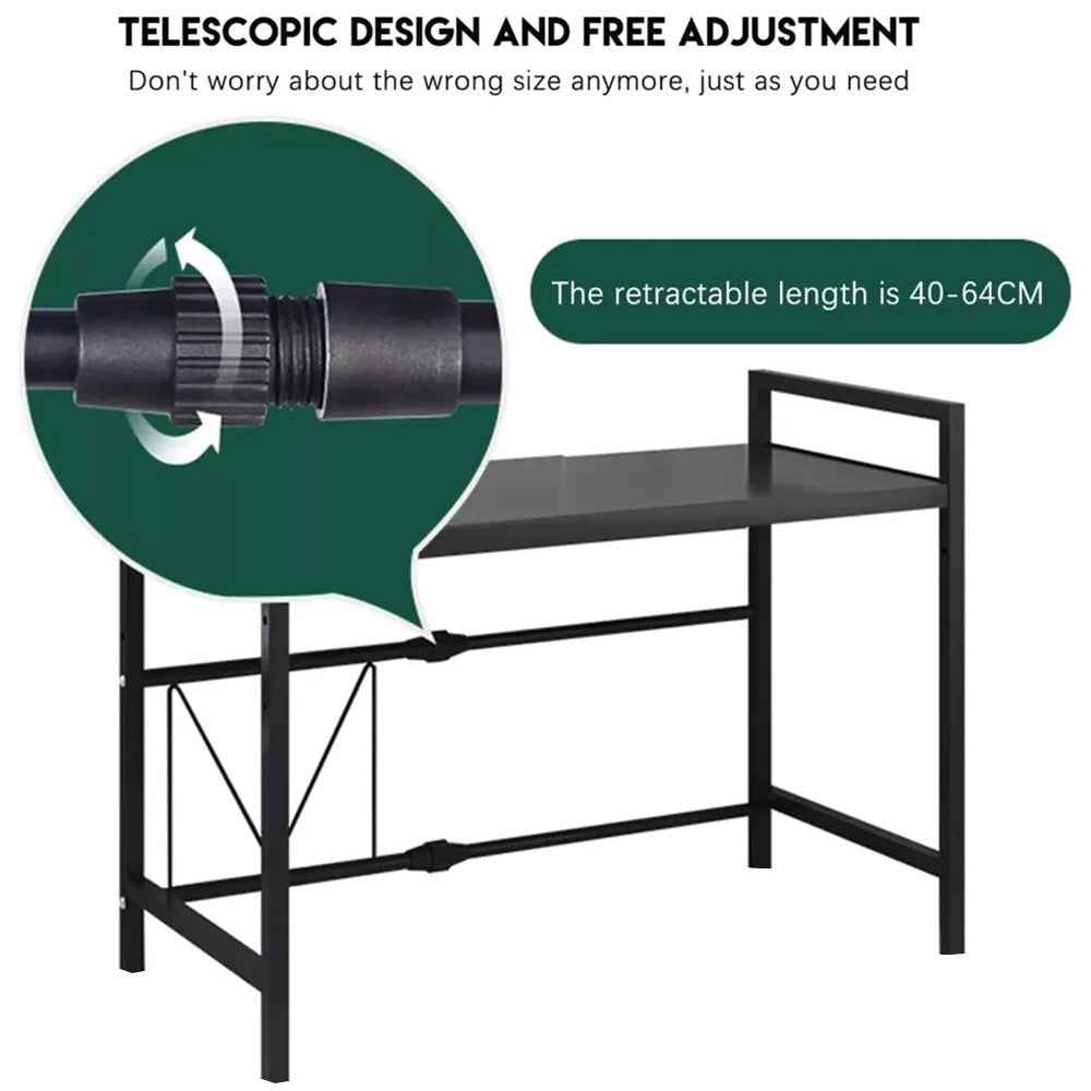 3 Tier Expandable Microwave oven Rack Stand Storage Holder Kitchen Corner Shelf