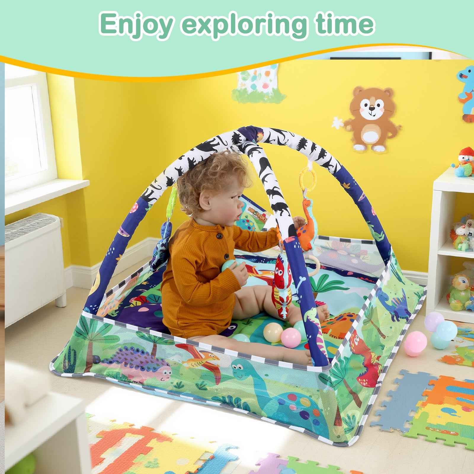Baby Activity Gym Rack Play Mat Kid Rug Puzzle Mat Carpet Pad Baby Toy UK