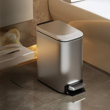 Pedal Bin Dustbin Stainless Steel Waste w/Bucket & Removable Lid Kitchen Bedroom