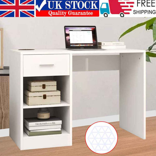 100cm Computer Desk Study Writing Table PC Laptop Desk with Drawer 2 Shelves