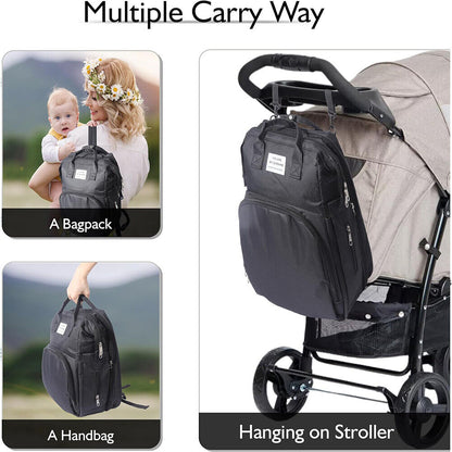 Baby Changing Bag Diaper Bag Large Nappy Backpack with Portable Changing Mat UK