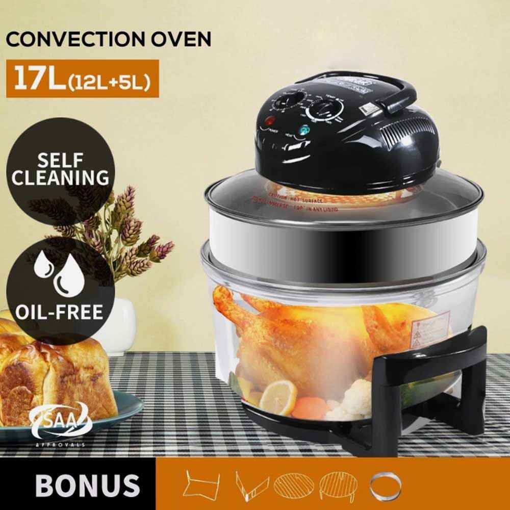 17L Halogen Air Fryer Rotary Convection Oven Multi Cooker Low Fat Health Black O