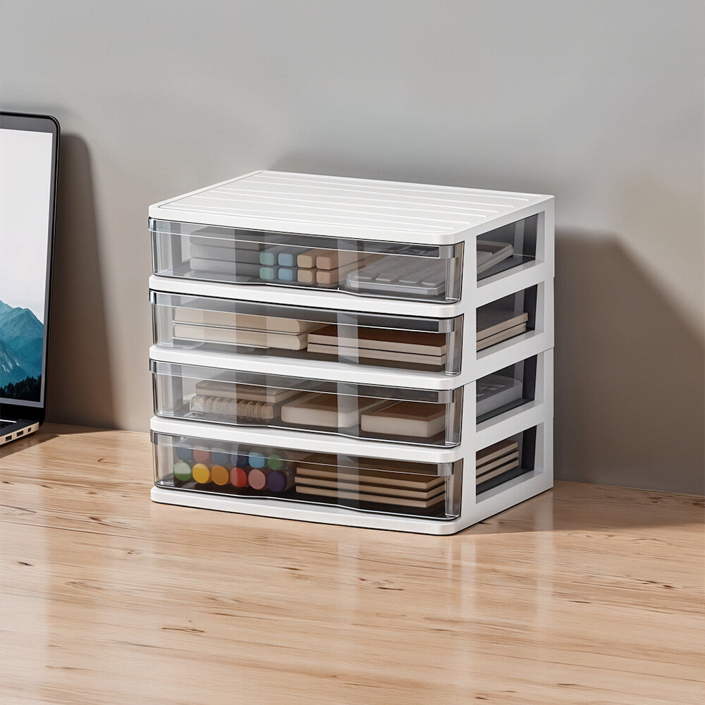 3/4/5 Small Plastic Drawer Storage Tower Organizer Box Office Desktop Tabletop