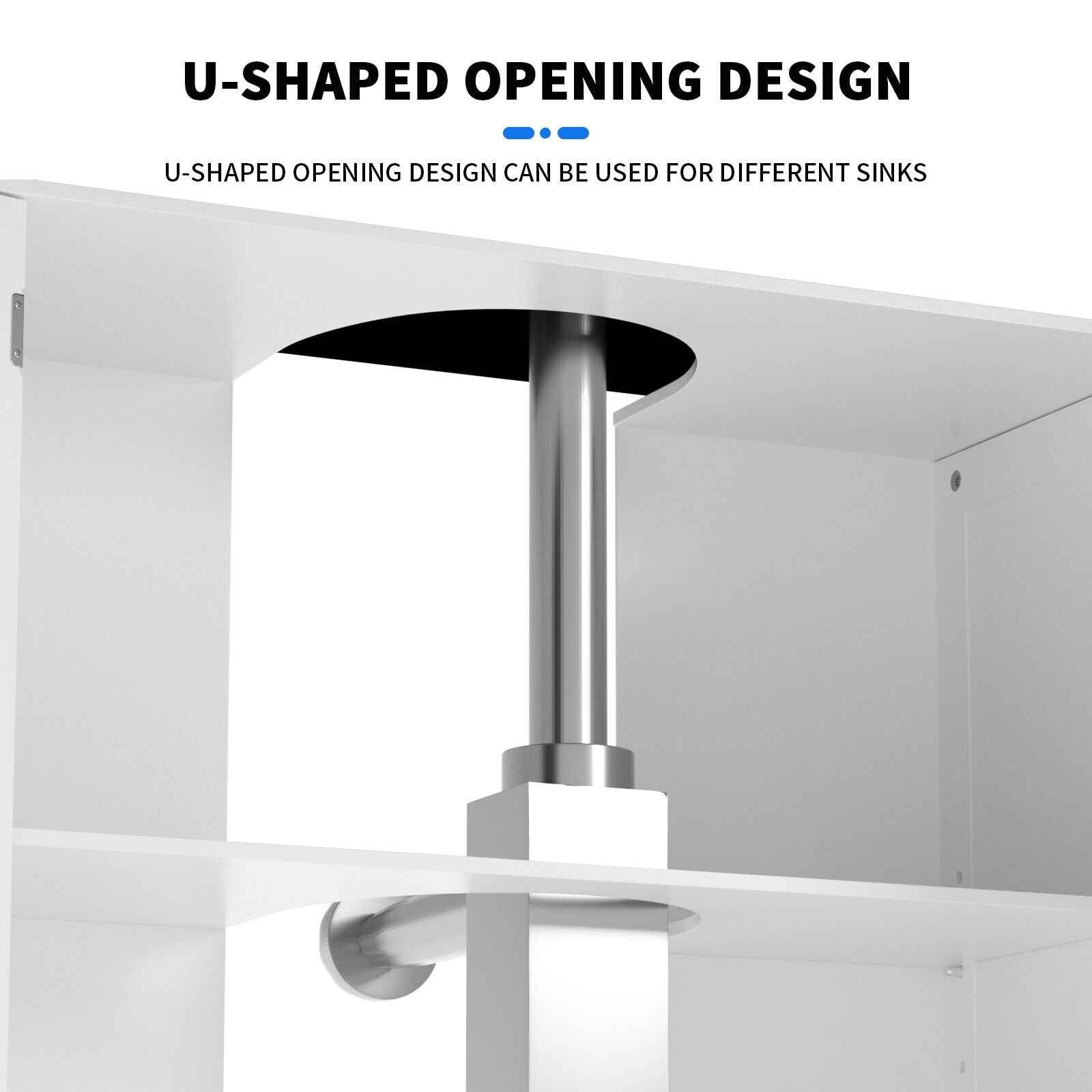 White Bathroom Bedroom Cabinet Shelf Cupboard Storage Unit Free Standing Floor