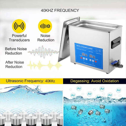 7L Ultrasonic Cleaner Timer Watch Jewellery Coins Cleaning Machine With Basket