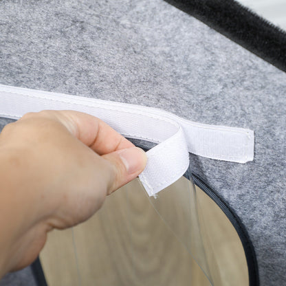 Insulated Outdoor Cat Shelter with Elevated Base, Cushion, Red-brown