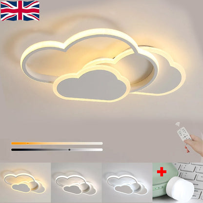 Dimmable LED Ceiling Light Modern Chandeliers Kid's Room Bedroom Cloud Lamp Tool