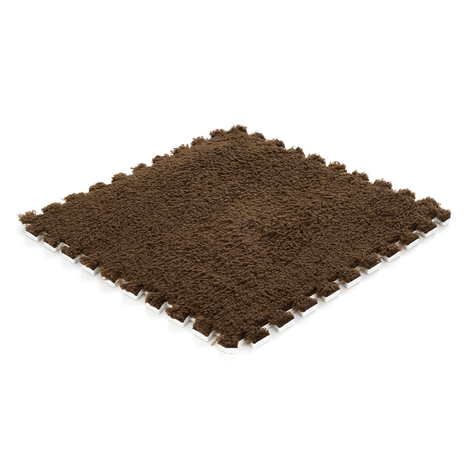 24pcs Interlocking Floor Mat Plush Foam Carpet Tiles Fluffy Square Area Carpets