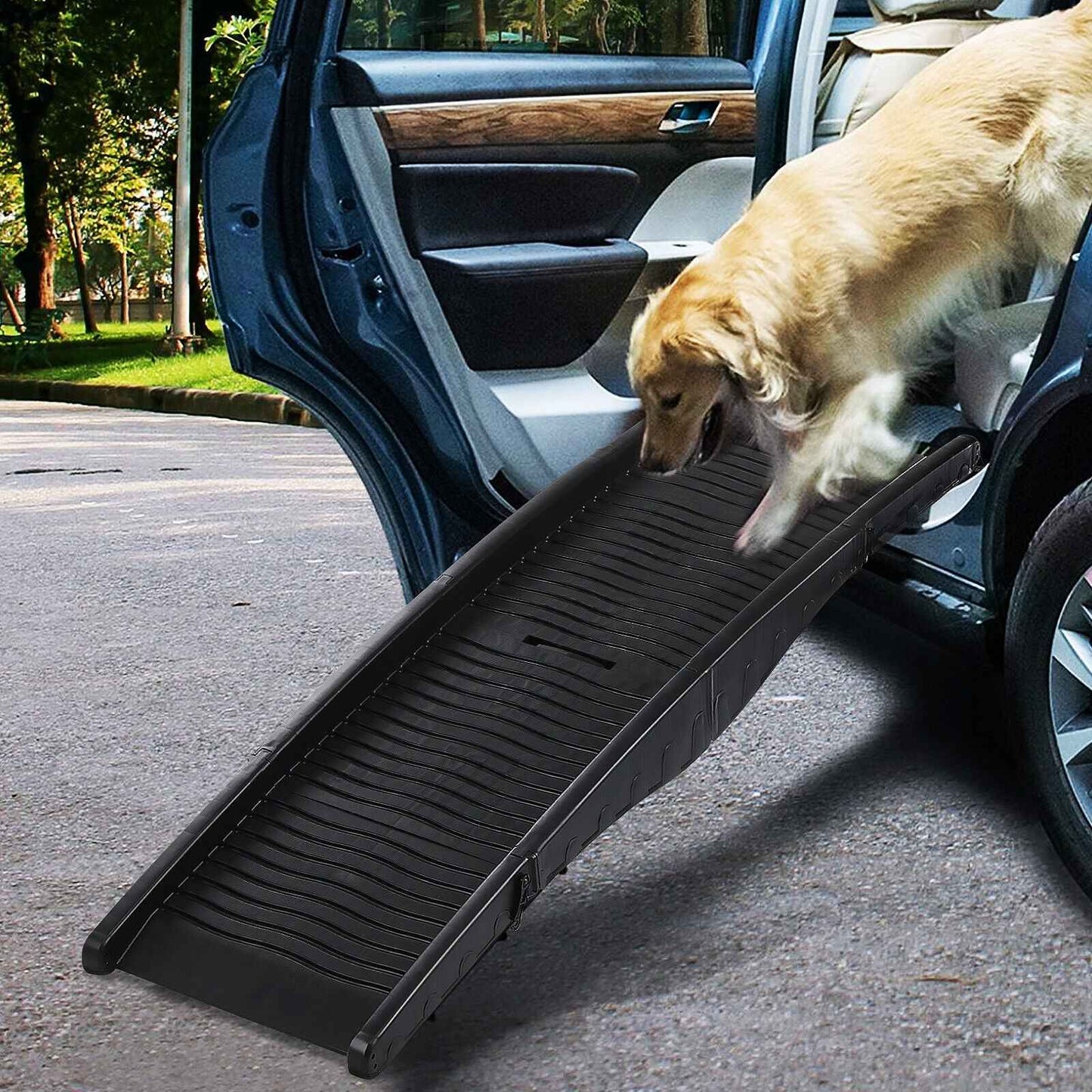 Foldable Dog Ramps, Portable Pet Ramp with Non-slip Foot Pads, Easy-Fold Lightwe