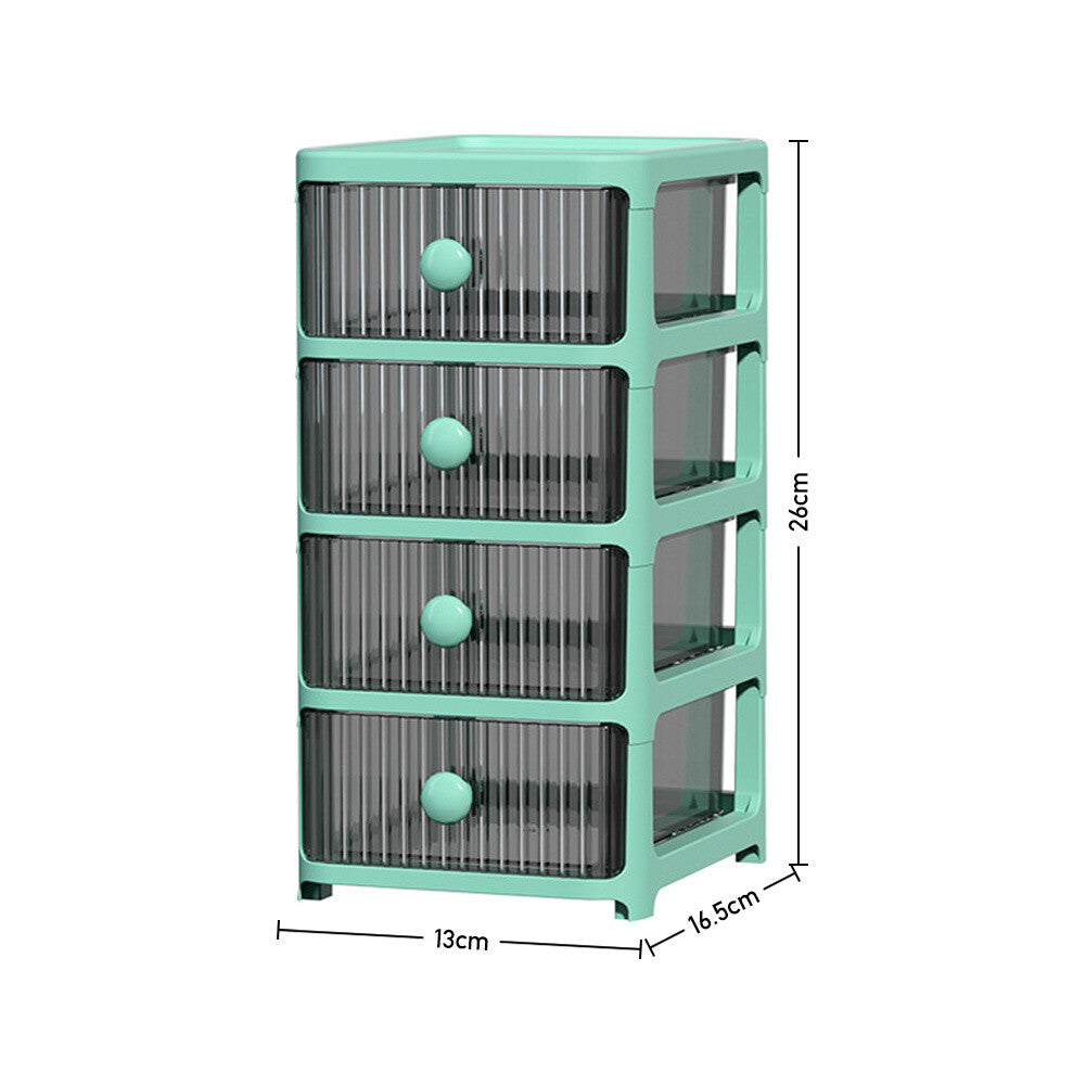 2/3/4Tier Mini Plastic Chest of Drawers Desktop Cabinet Storage Unit Home Office