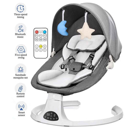 Bluetooth Electric Baby Swing Infant Music Cradle Bouncer Chair Rocker Remote UK