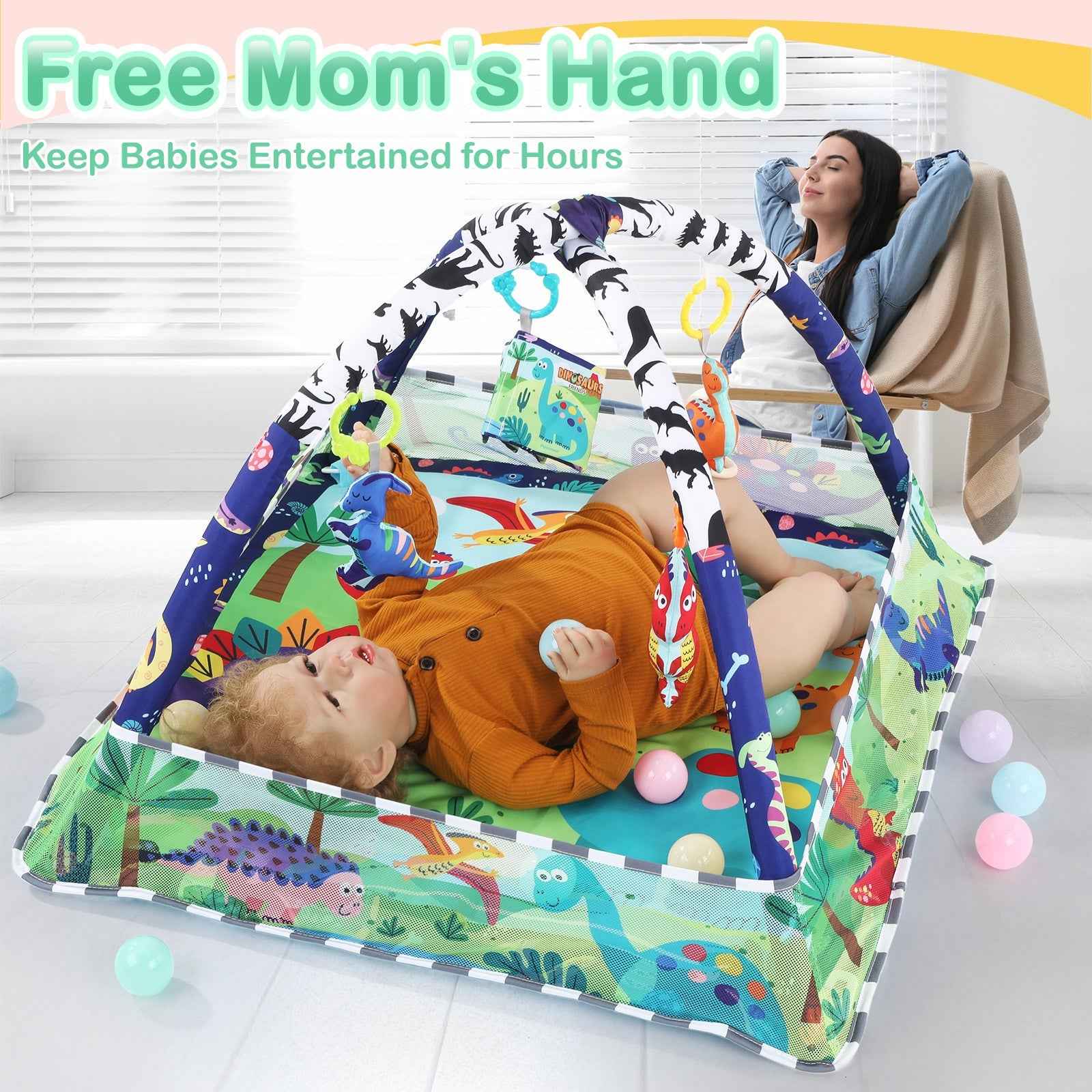 Baby Activity Gym Rack Play Mat Kid Rug Puzzle Mat Carpet Pad Baby Toy UK