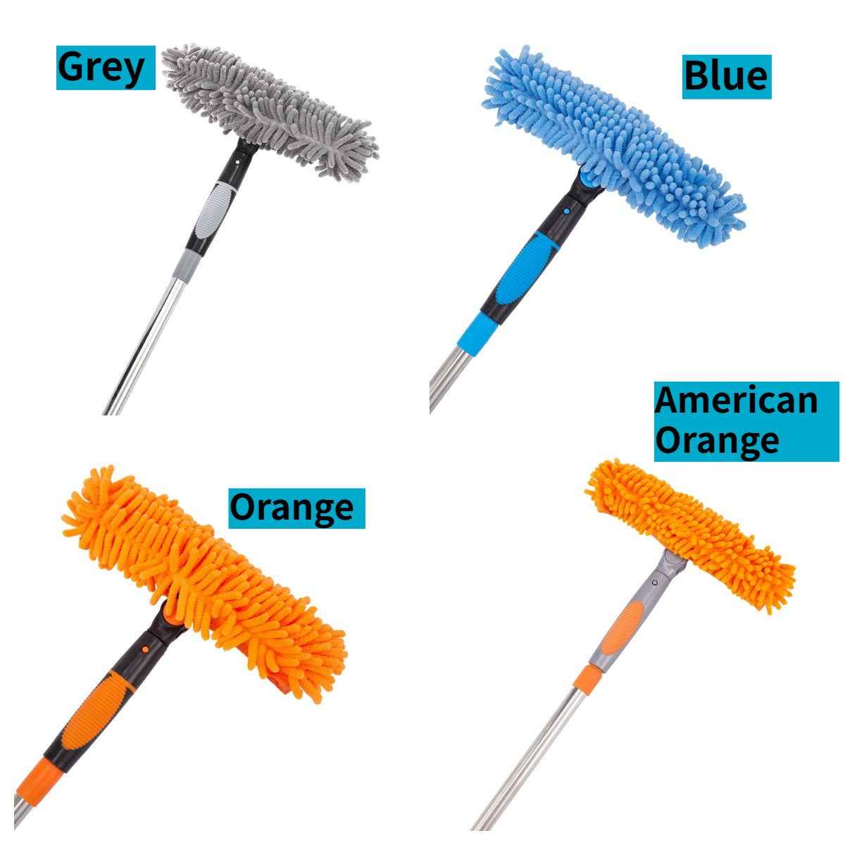 4.3M Long Telescopic Rod 2-in-1 Window Glass Cleaner Wipe & Scraper Cleaning Kit