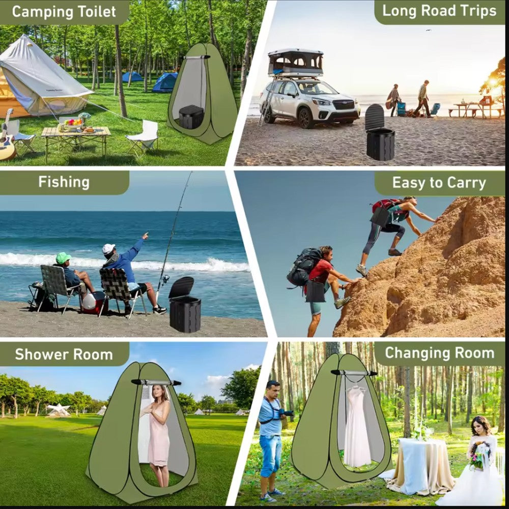 Folding Toilet Car Outdoor Travel Potty Portable for Camping Hiking Beach
